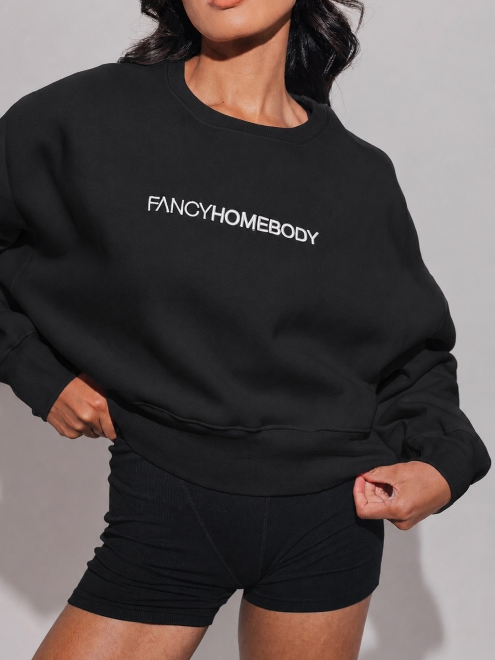 Fancy Homebody Black Crew Neck‎ Sweatshirt Comfort Athleisure XL